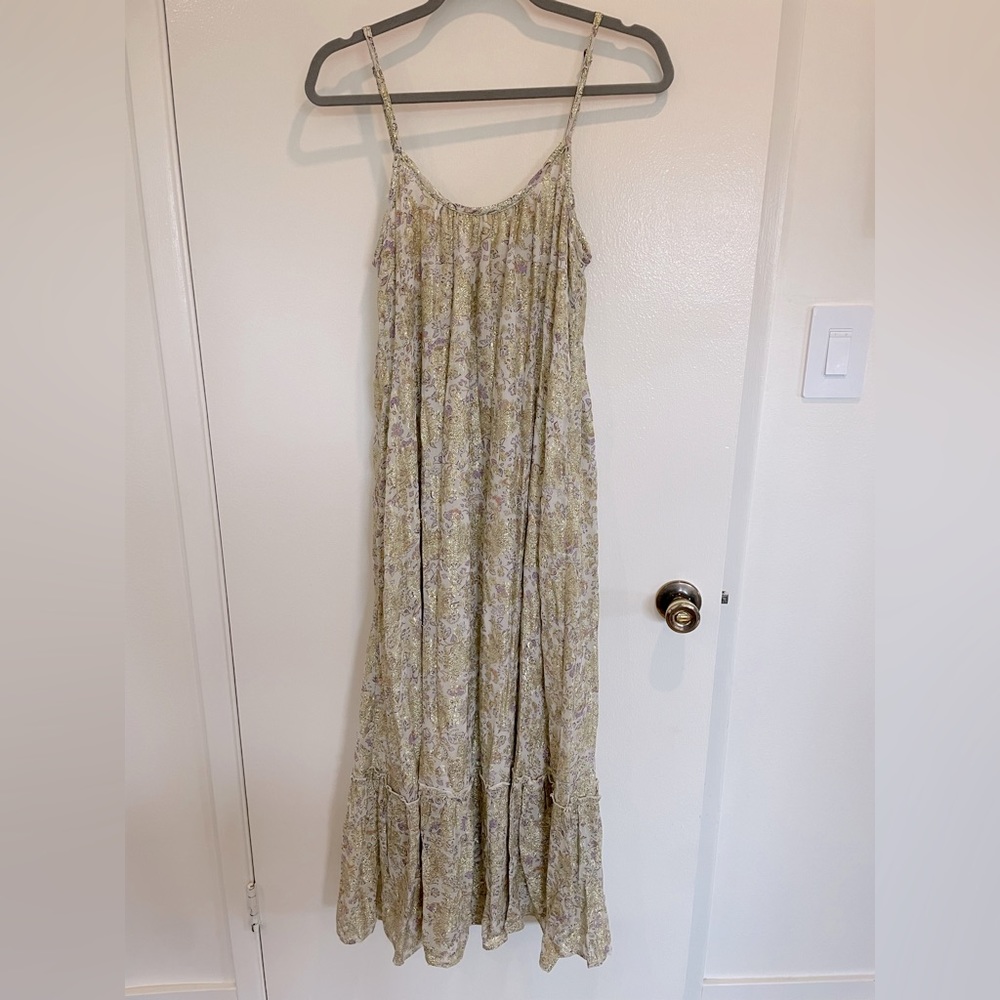 MANGO Lurex Floral Dress